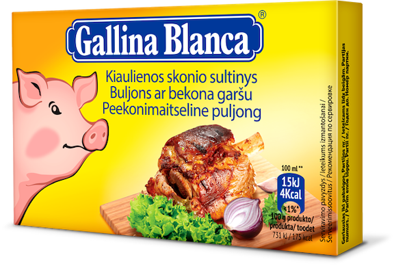 Buljona kubini bekona buljons